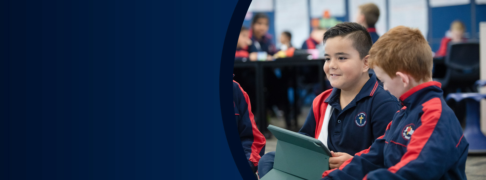 Students on their devices in the classroom at St John XXIII College Stanhope Gardens