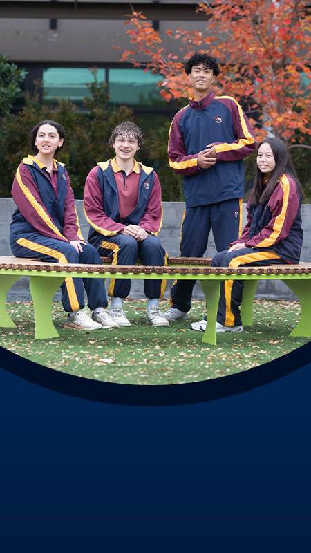 Senior students sitting together outside at St John XXIII College Stanhope Gardens