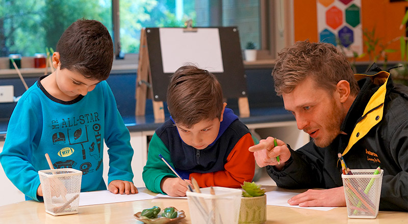 Students learning in the early learning centre at St John XXIII College Stanhope Gardens