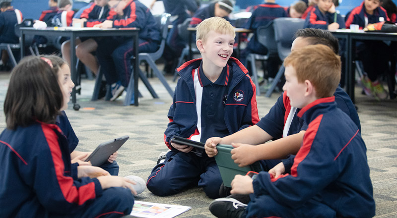 Students learning together in the classroom at St John XXIII College Stanhope Gardens