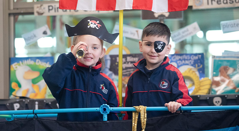 Students dressed up as pirates in before and after school care at St John XXIII College Stanhope Gardens