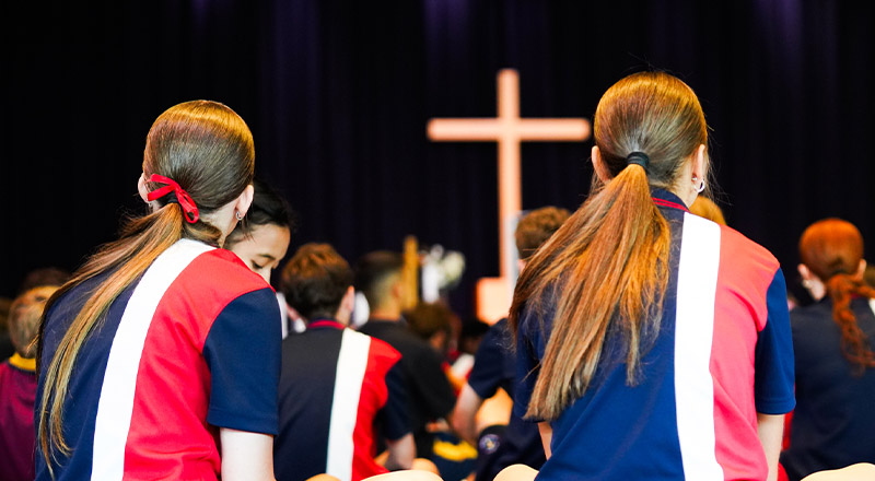 Students during a school event at St John XXIII College Stanhope Gardens