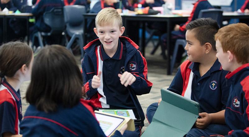 Students learning in the classroom together at St John XXIII College Stanhope Gardens