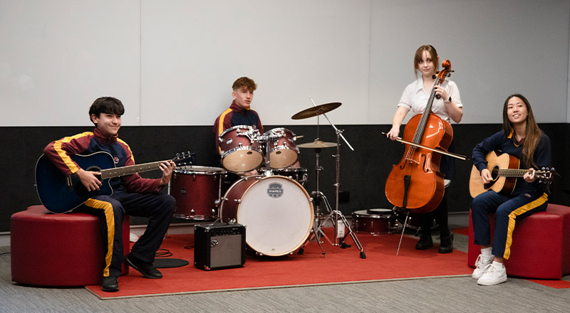 Students practising their instruments together at St John XXIII College Stanhope Gardens