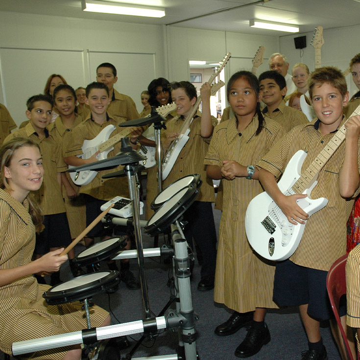 Students from 2010 during music class at St John XXIII College Stanhope Gardens