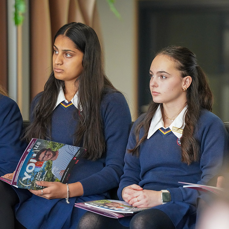 Students at a university seminar at St John XXIII College Stanhope Gardens