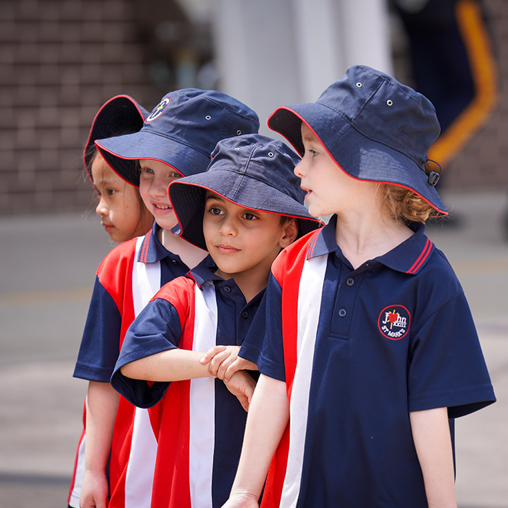 Students wearing their sport uniform at St John XXIII College Stanhope Gardens