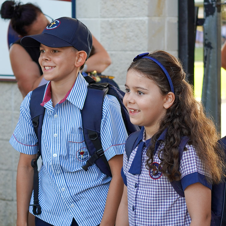 Students wearing their school uniform at St John XXIII College Stanhope Gardens
