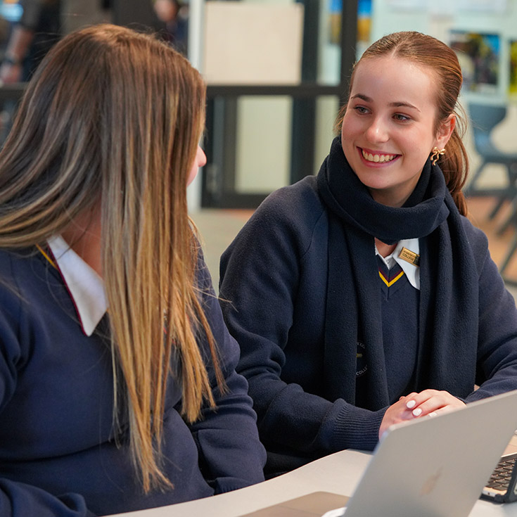 Students wearing their school uniform at St John XXIII College Stanhope Gardens